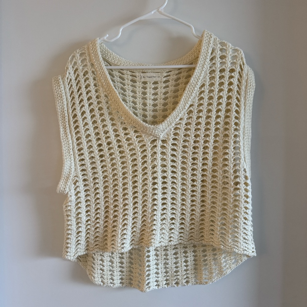 By Together Cream Knit Sleeveless Top